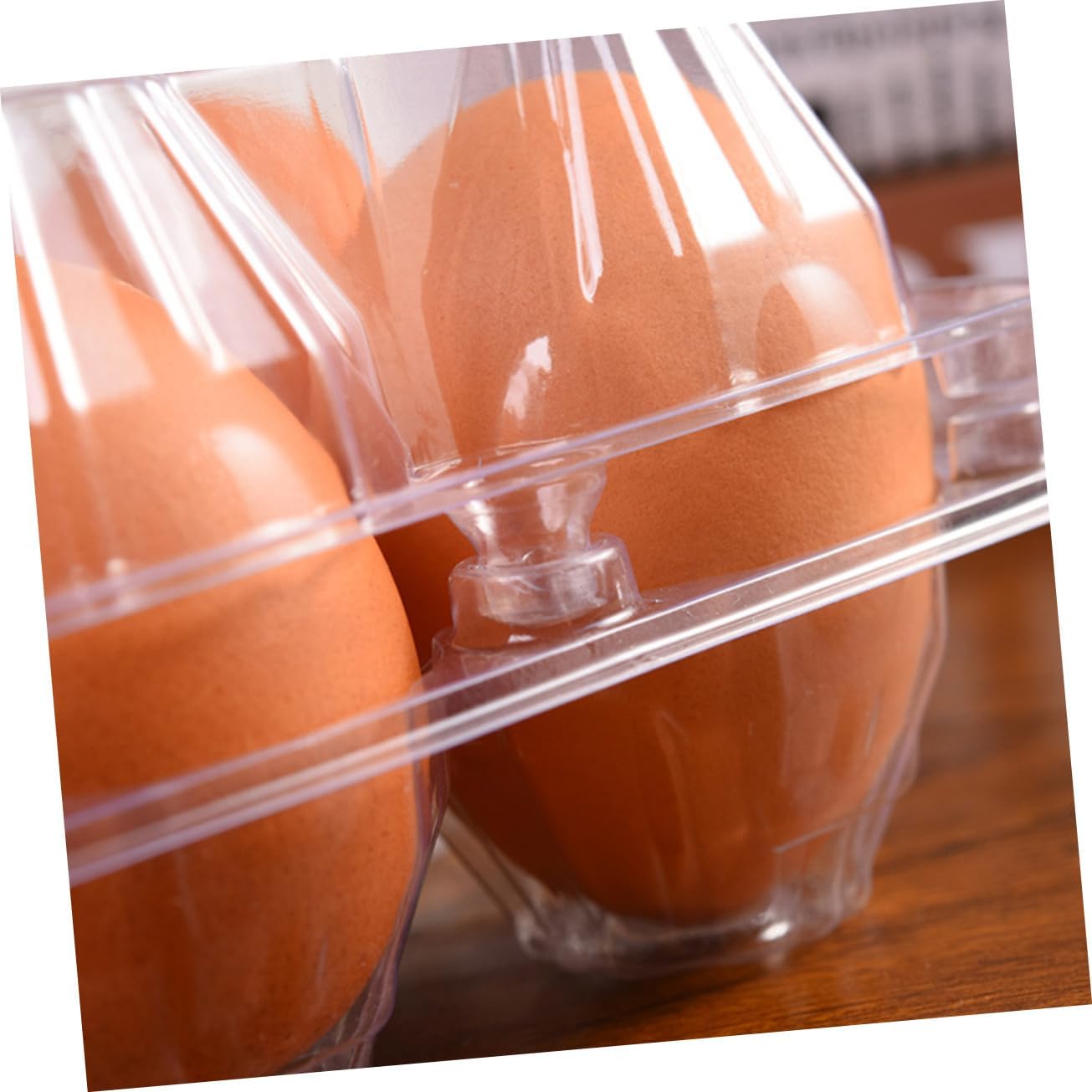 Egg Holder Box 4 Grids 50pcs Egg Cartons Plastic Storage Container Leakproof and Space-saving for Kitchen