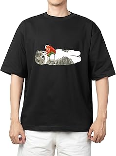 Youth black oversize over size t-shirt kitty kitten kawaii cute cat 45