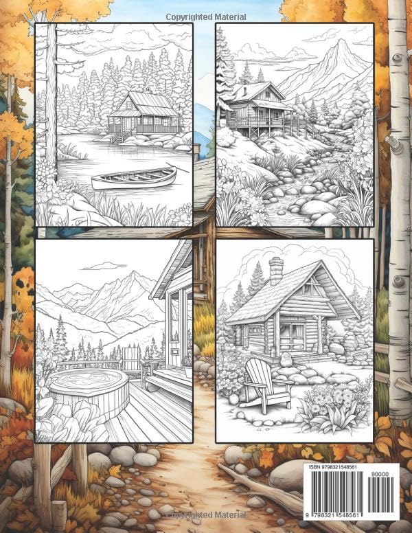 Rustic Cabin: Coloring Book for Adults with Cozy Cabin, Relaxing Landscape, Beautiful Country Scenes, and Much More - Image 2
