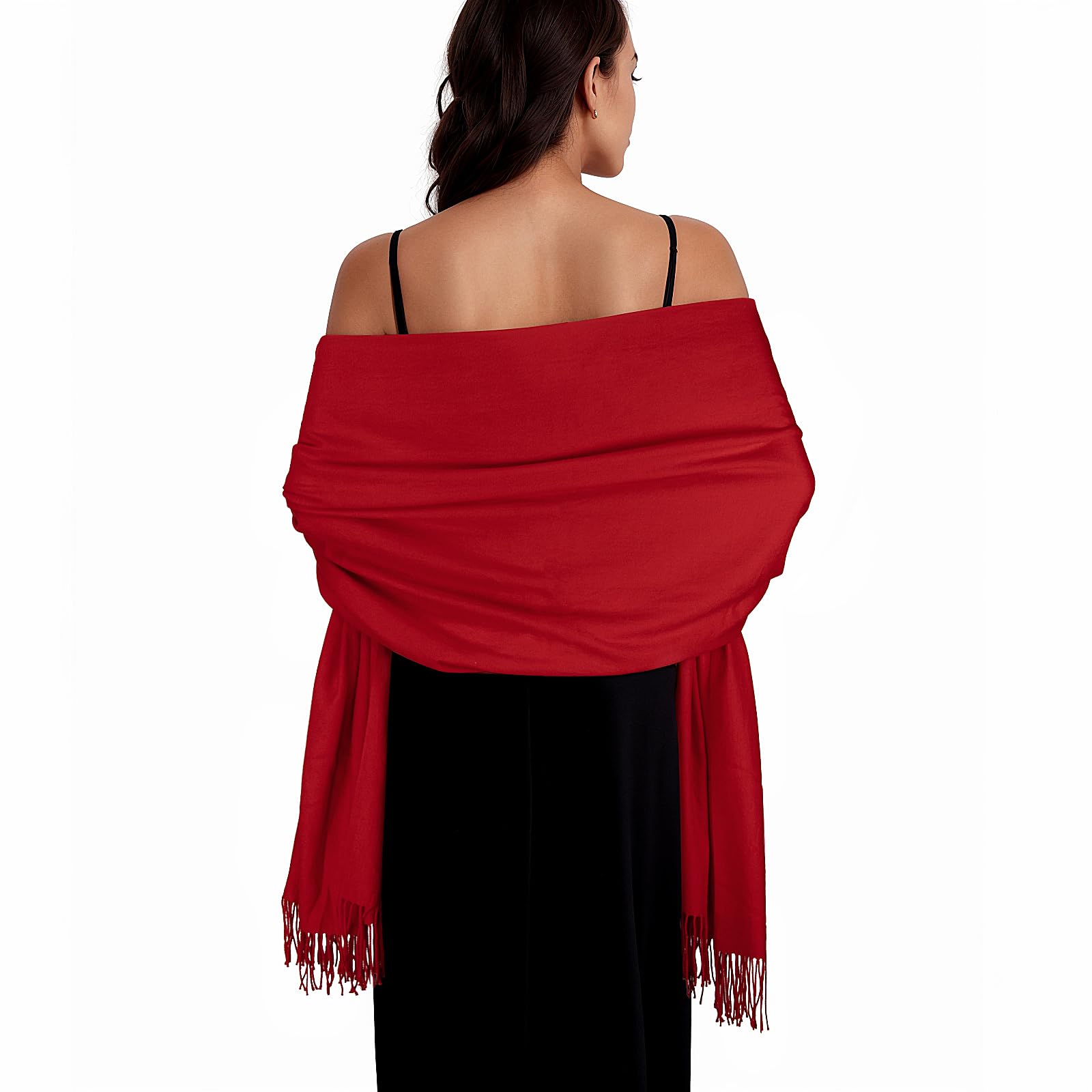 Swat Pany Women's Red Scarf Pashmina Shawls And Wraps Winter Scarfs For Wedding