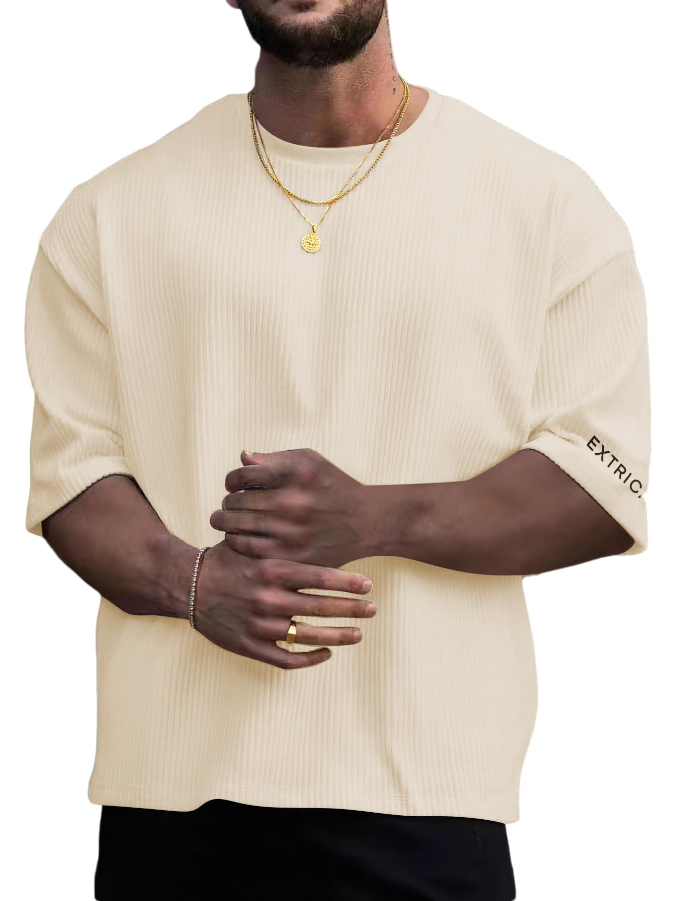 Oversized Tshirts for Men Drop Shoulder Summer Baggy Shirts Cropped Tops Fashion Streetwear T Shirts