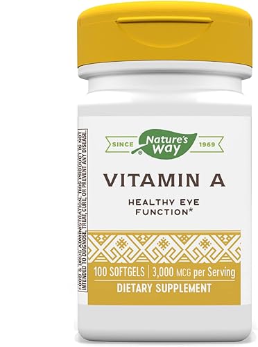 Nature's Way Vitamina A, suplemento de salud ocular para adultos*, apoyo inmunológico, 3,000 mcg por porción, 100 cápsulas blandas
