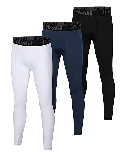 Runhit Boys Compression Leggings,Youth Athletic Tights Basketball Compression Pants,Boys Base