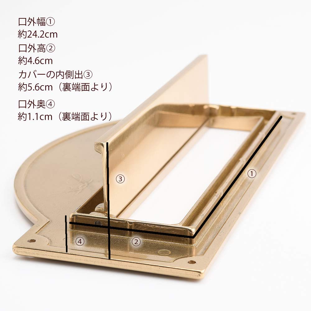 Amazon.co.jp: 真鍮 ポスト 口 金色 イタリア製 門柱 壁面埋め込み