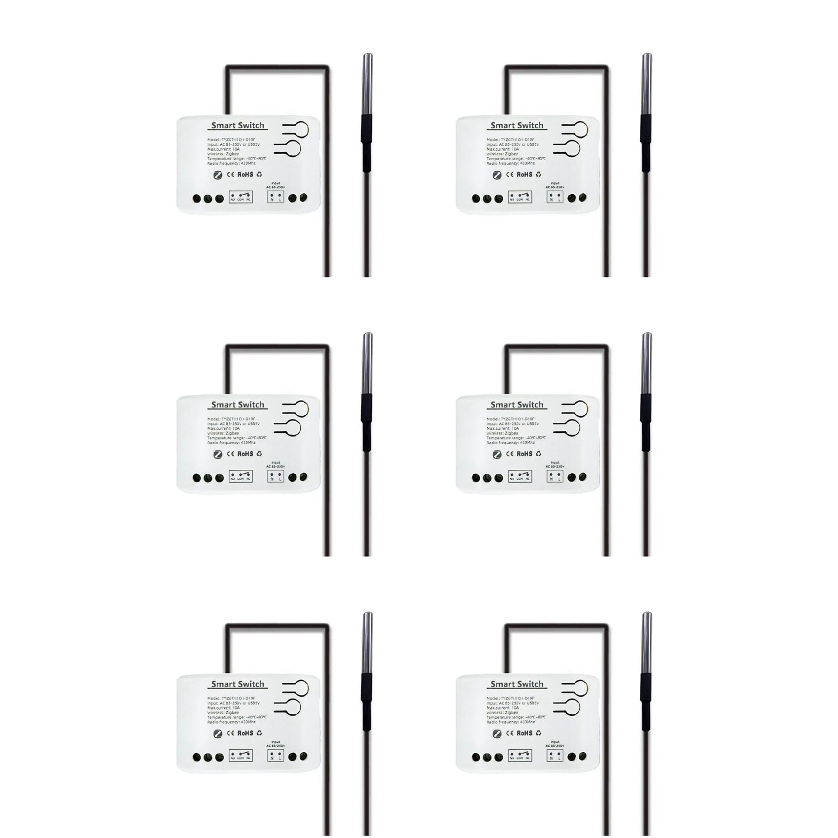 Interruptor Zigbee inteligente de contacto seco para domotizar sistemas sin voltaje