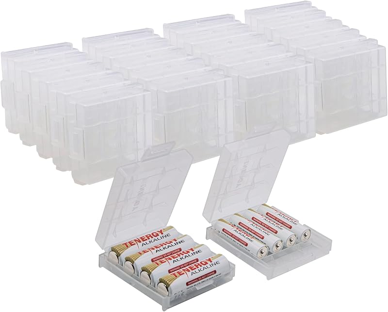 Tenergy 30 Pack Plastic Storage Case for AA/AAA Batteries (Batteries Sold Separately)
