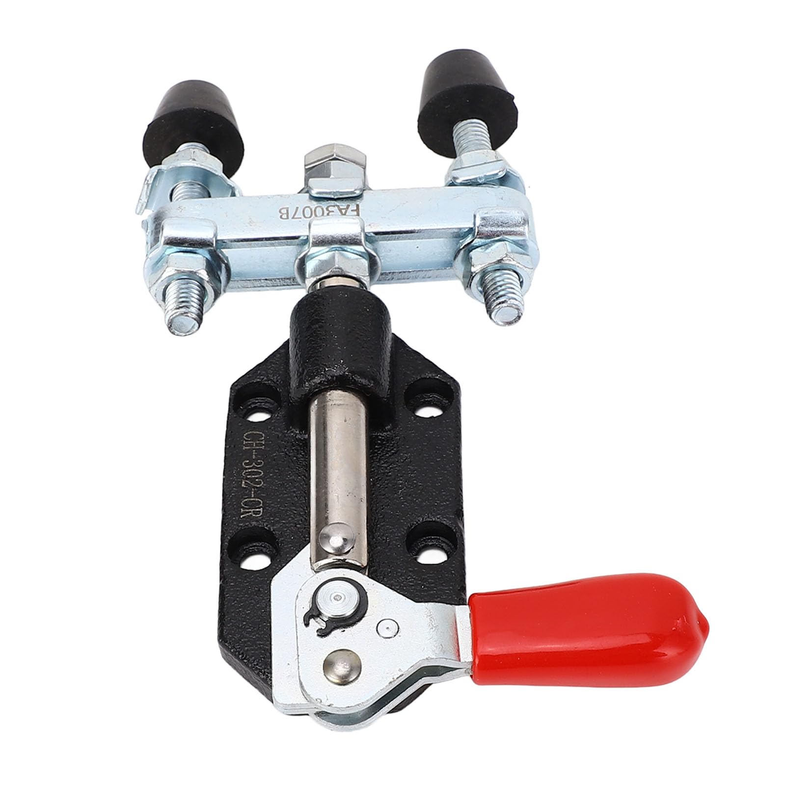 Woodworking Push Pull Fixture Quick Release Toggle Clamp, Double Head, 90kg Holding Capacity 20mm Stroke, Equipped with Flange Base for Stability, Portable and Practical