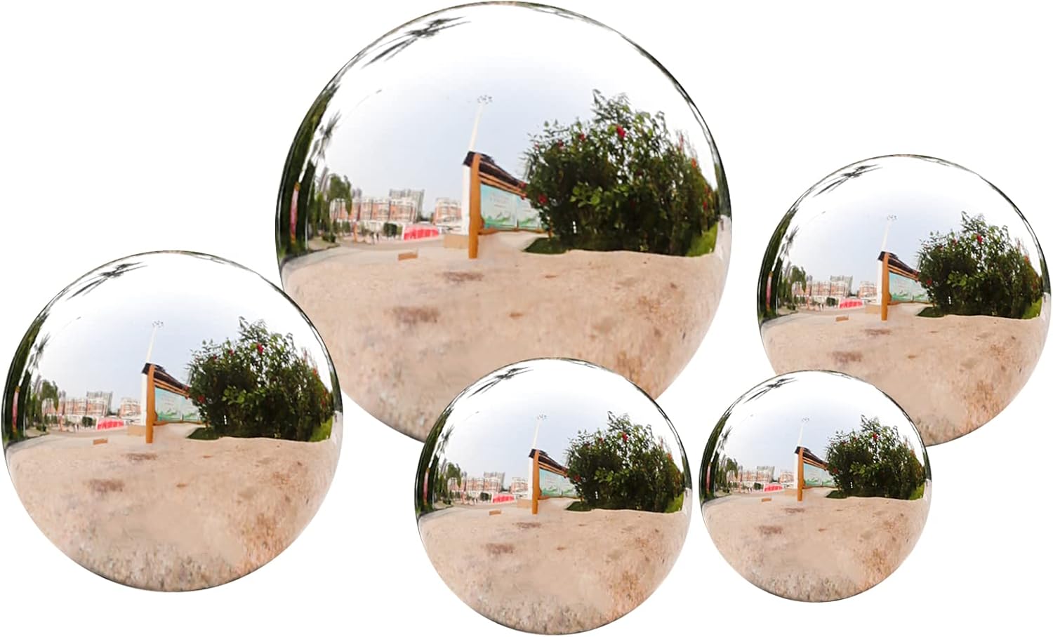 Stainless Steel Gazing Globe Mirror Ball (10inch,Silver)