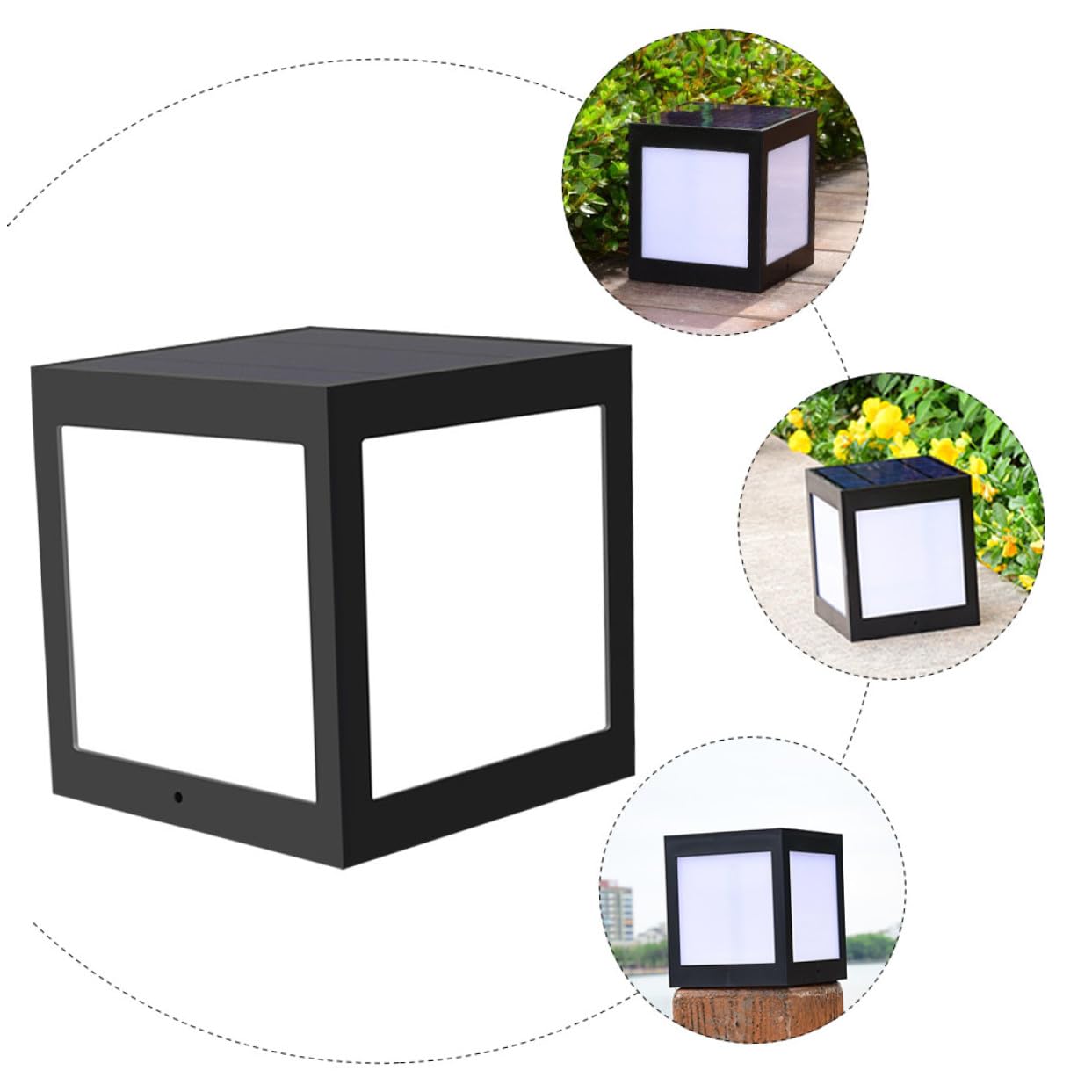 Lámpara Solar de Pared Negra 5 W 2,4 V para Patio Exterior