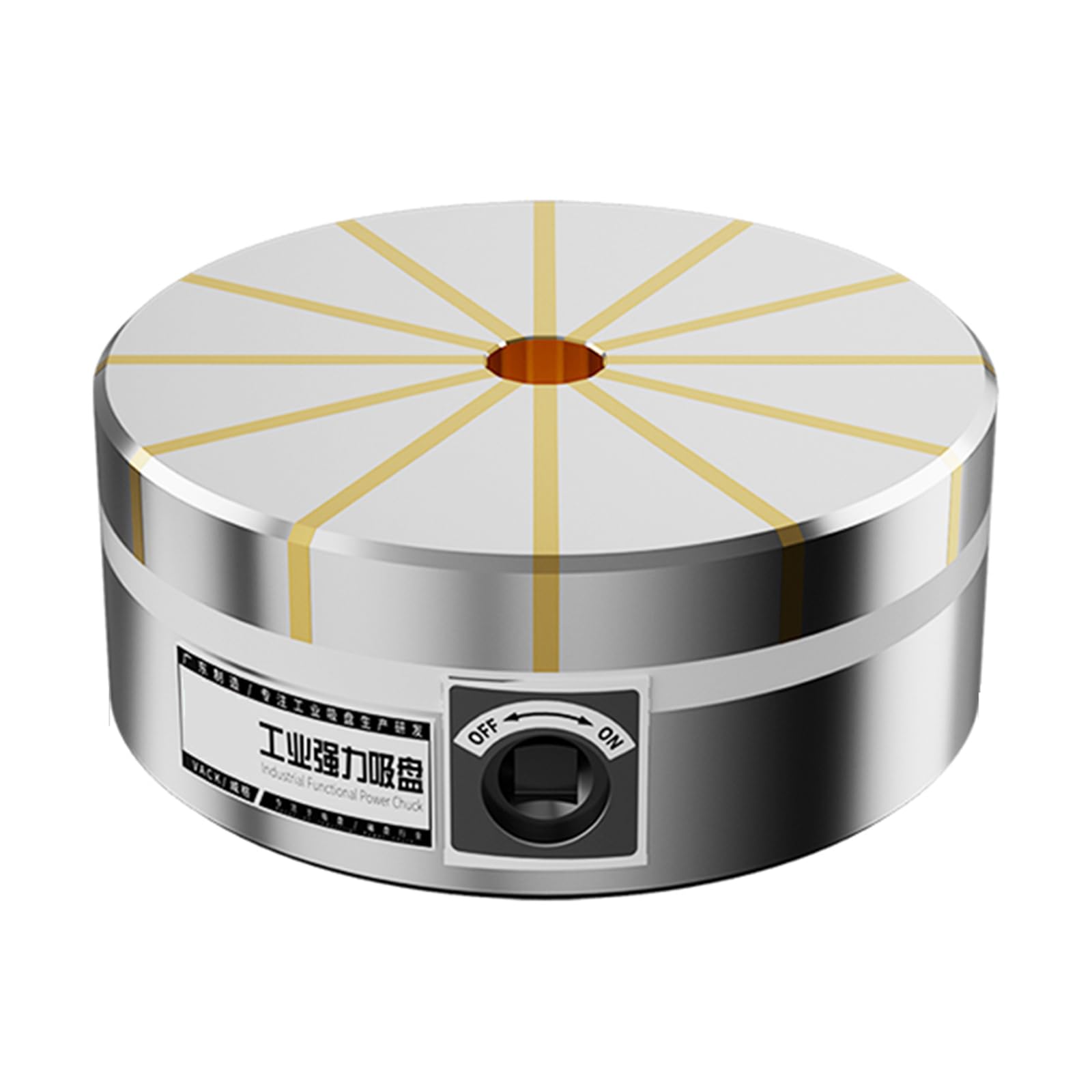 Okrągły stały uchwyt magnetyczny 12,7 cm, przełącznik mechaniczny, siła trzymania 160 N/cm², siła magnetyczna, do frezarek, strugarek