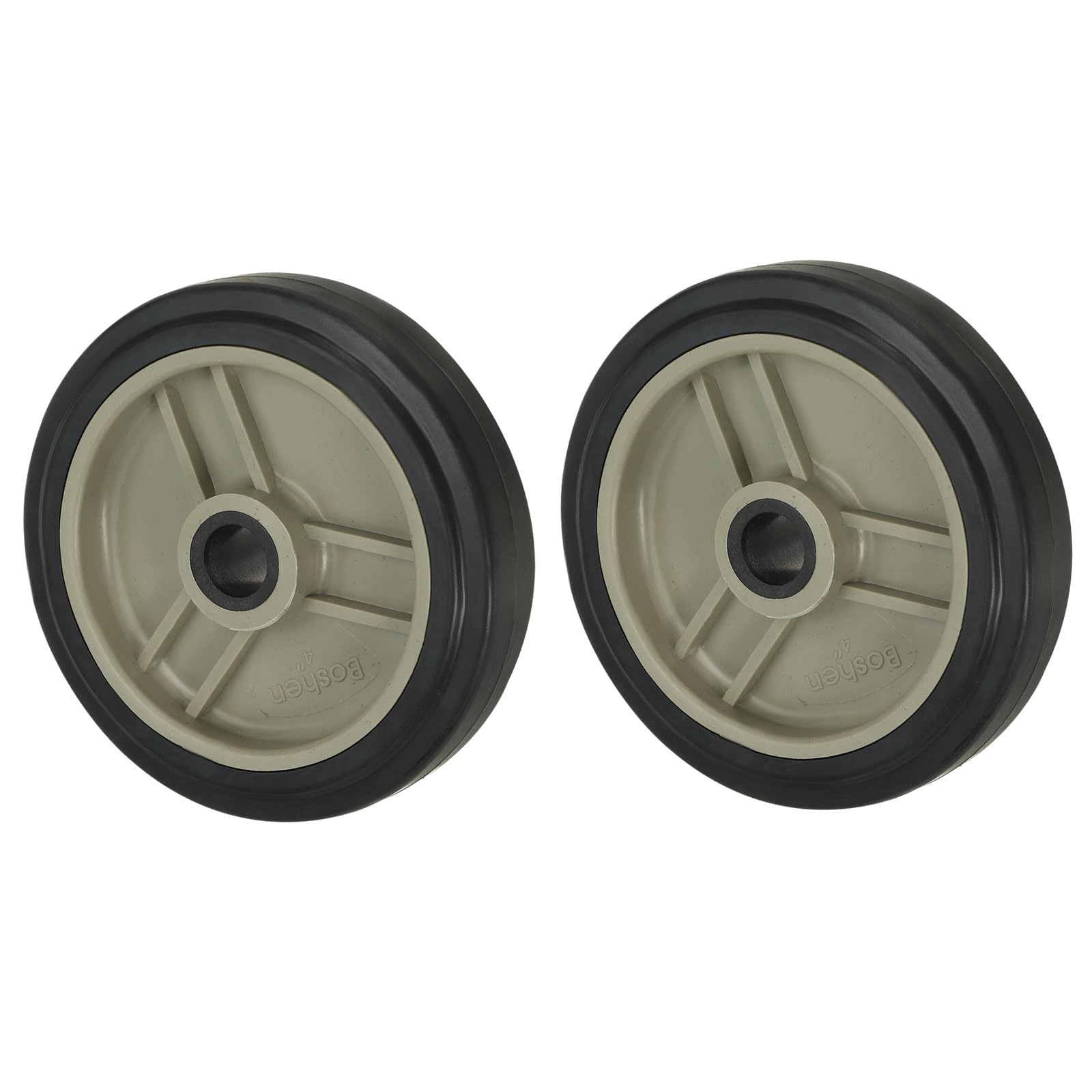 PATIKIL 4" Air Compressor Wheels, 2 Pack Universal Air Compressor Wheel Replacement Part with 0.5" Dia. Hole for Easy Mobility, Beige