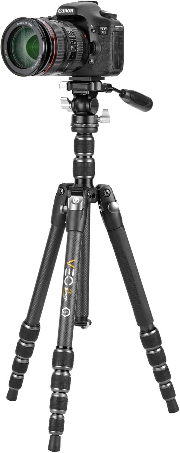 Vanguard VEO3T235CP Compact Carbon Fiber Travel Tripod with Pan Head