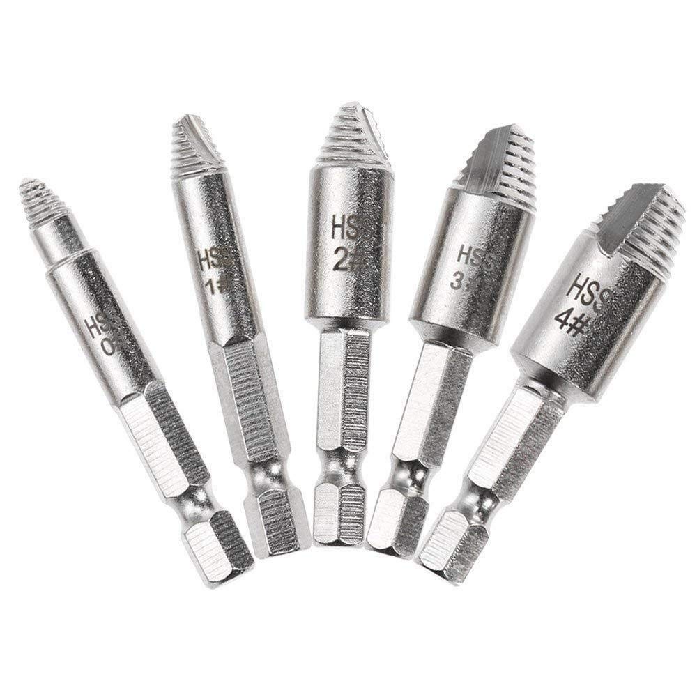 5 Pcs Extractor Drill Bits 4 in 1 Screw Guide Set Damaged