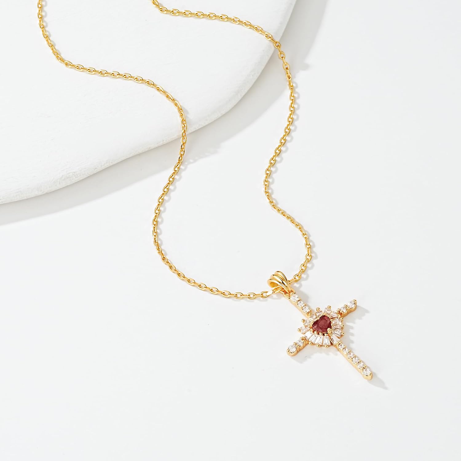 MTMY Gold Cross Necklace 14K Gold Plated Dainty Gold Cross Pendant Necklace for Women Delicate Necklace Jewelry - Image 7