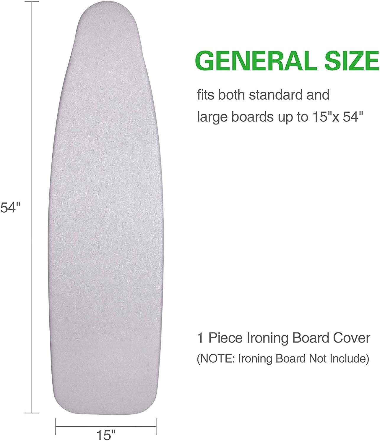 SUNKLOOF Silicone Coating Ironing Board Cover and Pad Resists Scorching and Staining Ironing Board Cover with Elasticized Edges and Pad 15"x54" 4 Fasteners and 1 Large Protective Scorch Mesh Cloth : Home & Kitchen