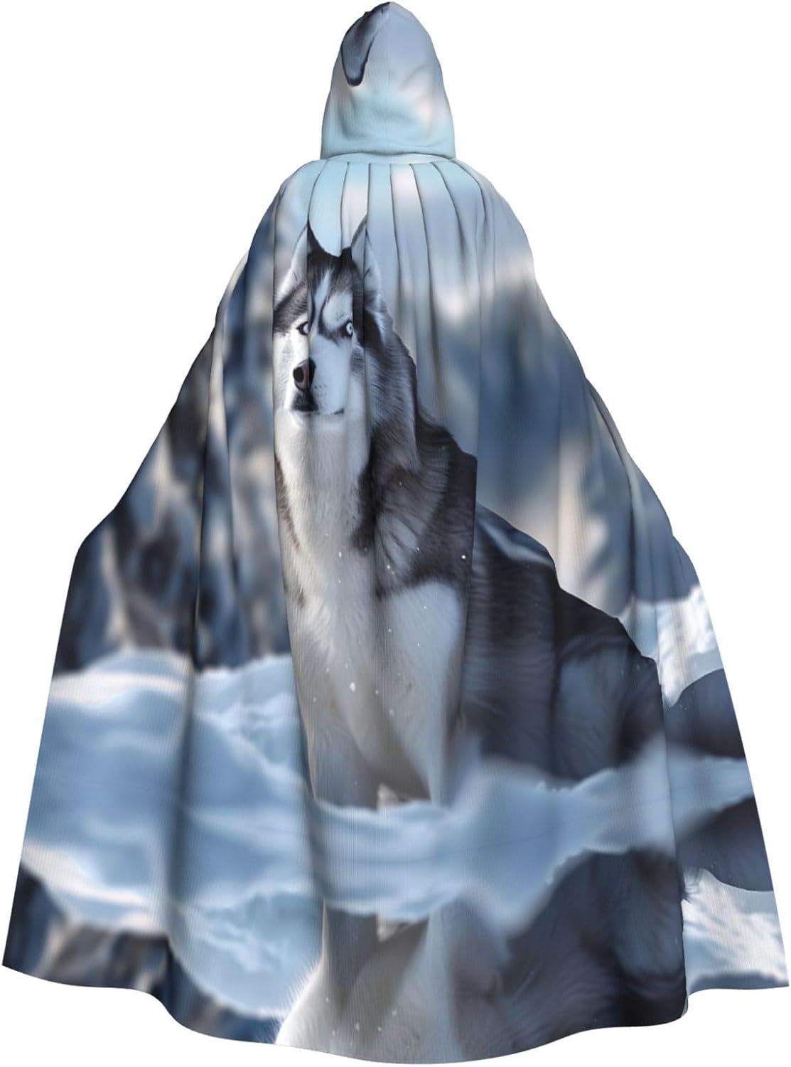Vibrant Husky Dog Unique Darkness Poncho Shawl - Customizable Wearable Blanket for Women, Perfect Halloween Costume Accessory, Knight, Akatsuki, and More