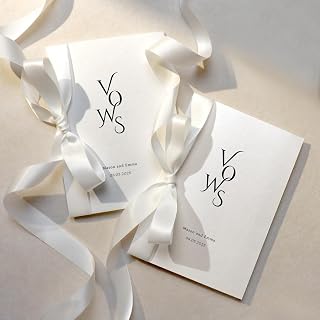 Personalized Wedding Vow Books Set, Handmade His and Hers Vow Books with Silk Ribbon, Custom Ceremony Keepsake, Premium Cotton Paper, Wedding Gift