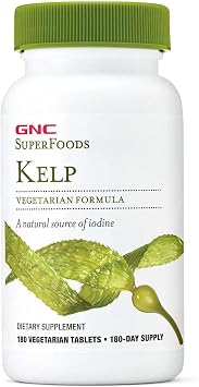 GNC SuperFoods Kelp, Plus Calcium & Iodine, Vegetarian, 180 Tablets