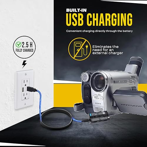 Miniatura 5 de Batería BM NP-F550 con puerto de carga USB-C integrado para Sony NP F330, F550, F530, F570, F750, F770, F930, F950, F960, F970, CCD-SC55, TR516,