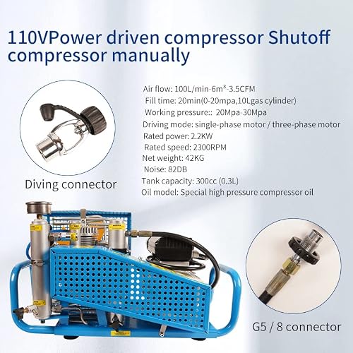 Tuxing 4500Psi Pcp Air Compressor, Scuba Tank Air Compressor, High Pressure Diving Compressor For Scuba Tank/Pcp Rifle/Paintball Air Gun Filling Station #TOP1