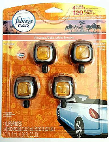 Image of Febreze Hawaiian Aloha Car Vent Clip Air Freshener, 0.06 oz, 4 Pack