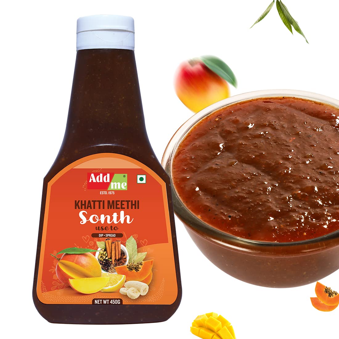 Add me Sonth Chutney Home Made Khatti meethi chatni bhelpuri pani Puri samosa chaat 450gm Squeeze Bottle