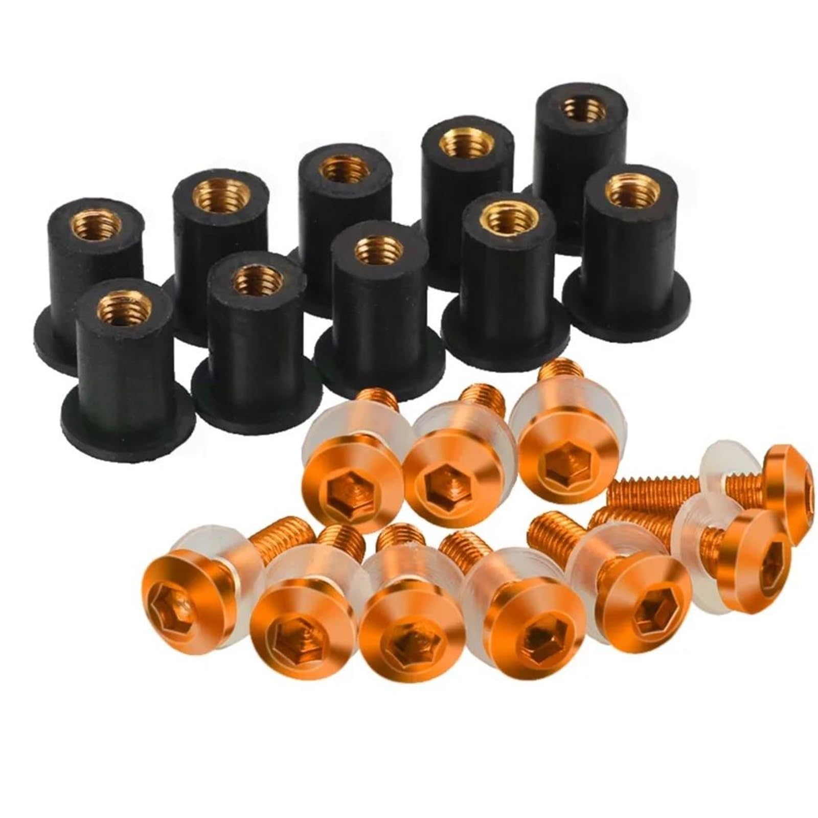 5mm 10PCS Windshield Bolts For CBR125R CBR150R CBR250R CBR300R CBR250RR CBR400R CBR500R CBR600F CBR650F CBR650R CNC Alloy(Orange)