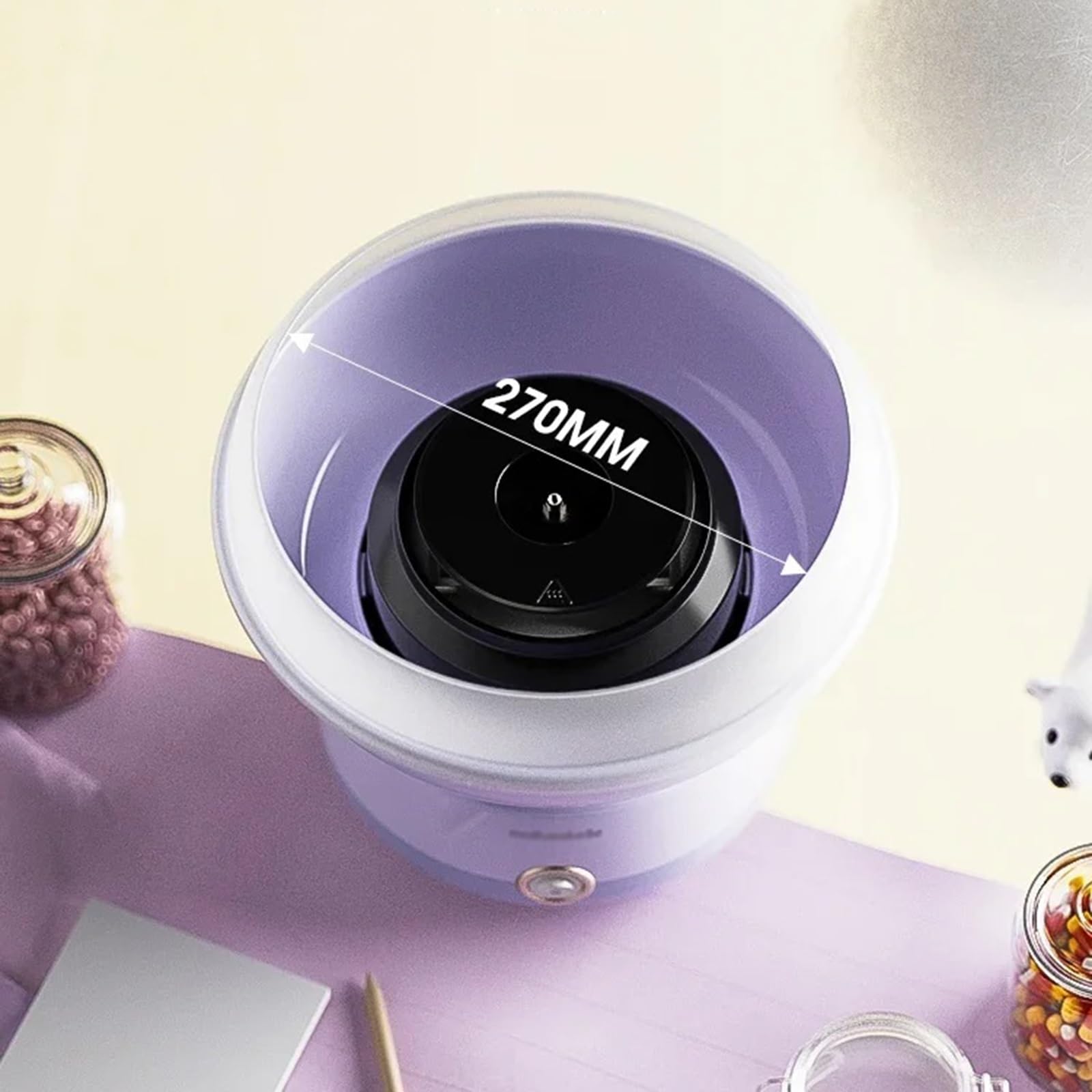 máquina de algodón de azúcar Máquina de algodón azúcar for el hogar los niños pequeña máquina Comercial Completamente automática Hecha a Mano(Purple)