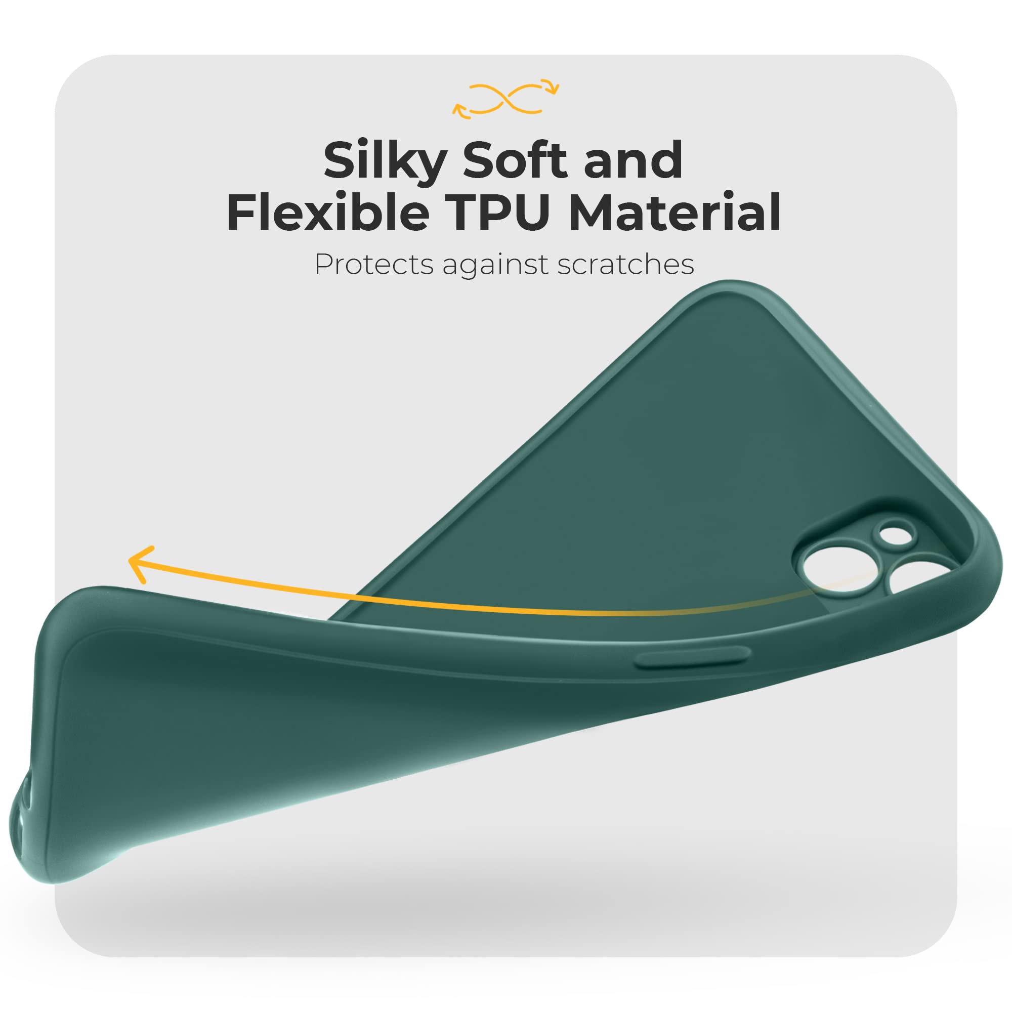 Moozy Minimalist Series Cover In Silicone TPU Per IPhone 13 – Verde Notte – Morbida Opaca