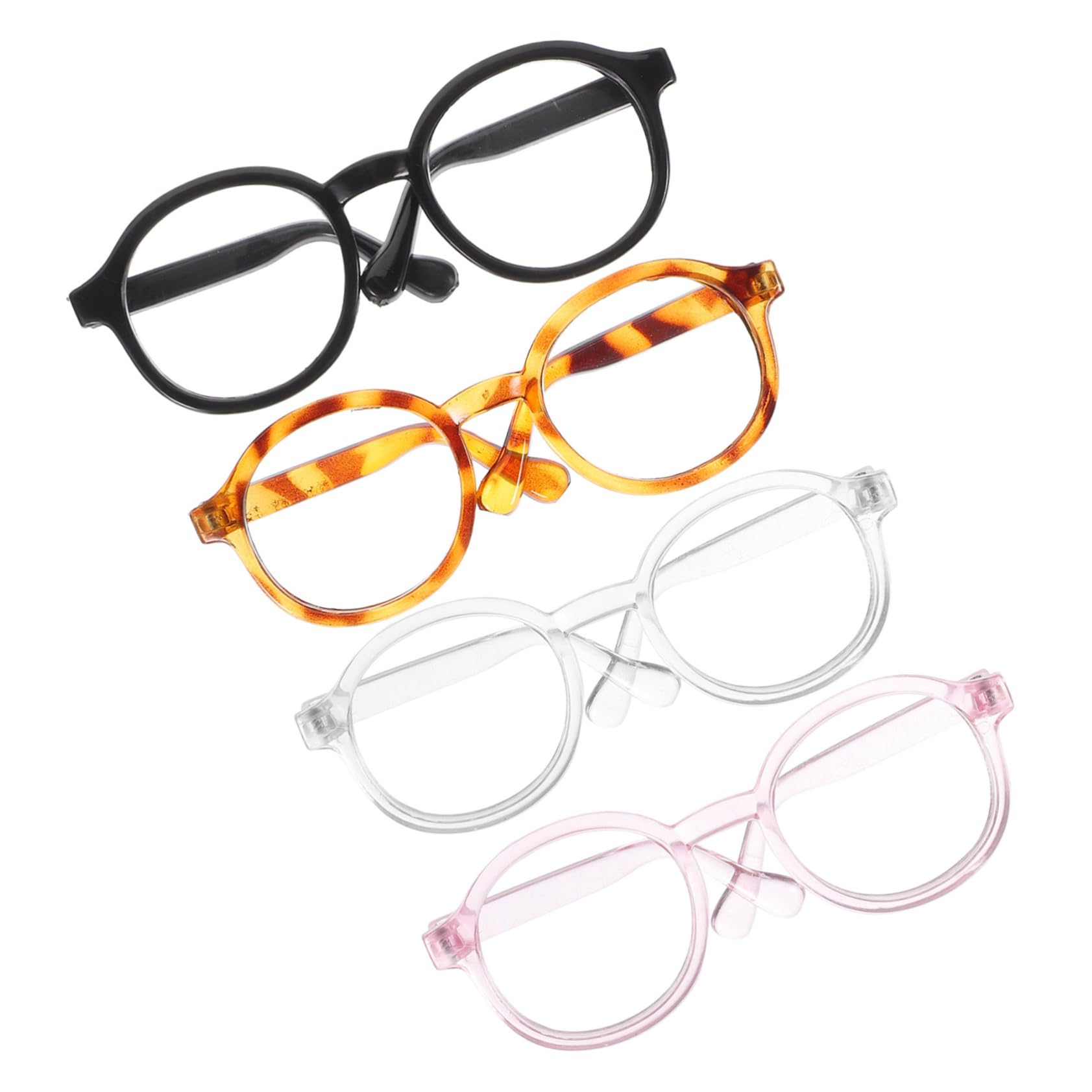 Happyyami 4Pcs Funny Cats Glasses Transparent Pet Sunglasses for Dogs and Cats Adorable Cosplay Prop for Pets Stylish Design Leopard Print