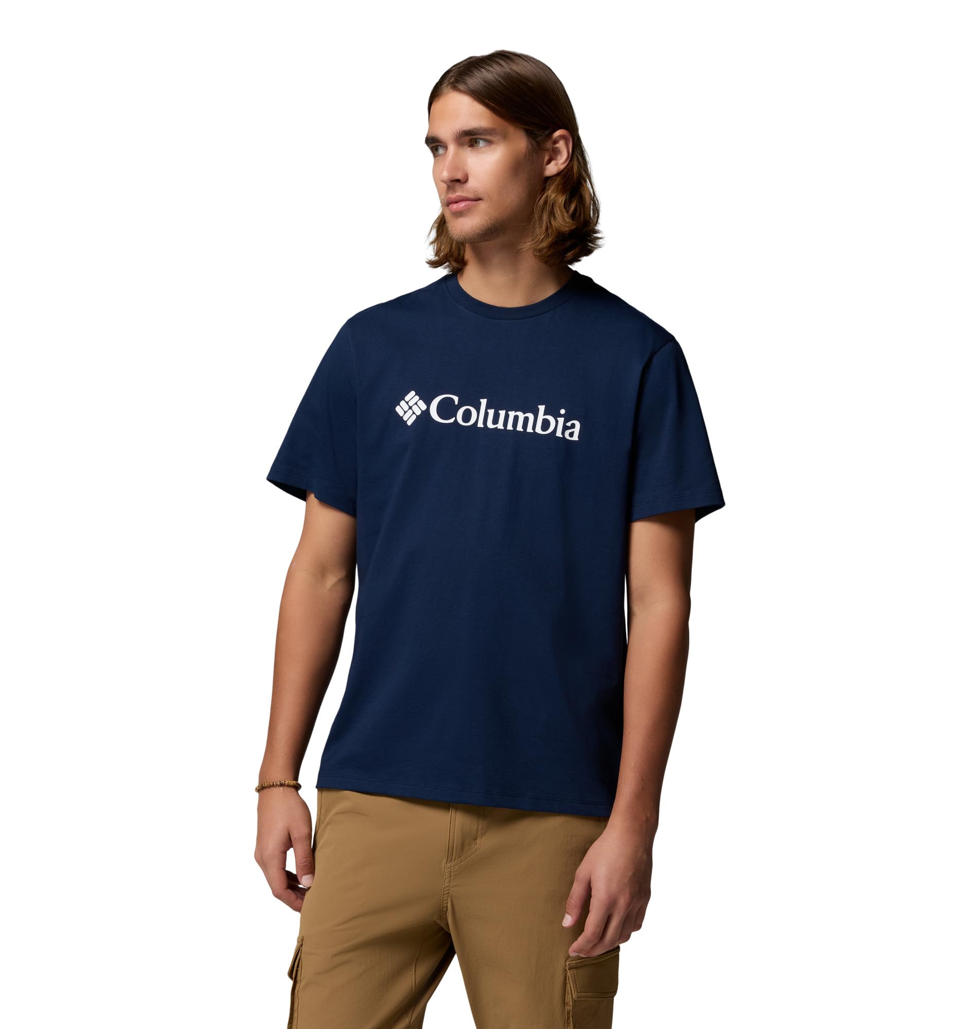 Columbia Men's Basic Logo Tee, Short Sleeve T-Shirt, Collegiate Navy/Gem Columbia, XX-Large