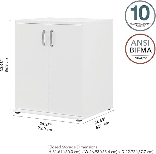 Miniatura 3 de Bush Business Furniture Armario de almacenamiento universal para garaje con puertas y estantes, color blanco