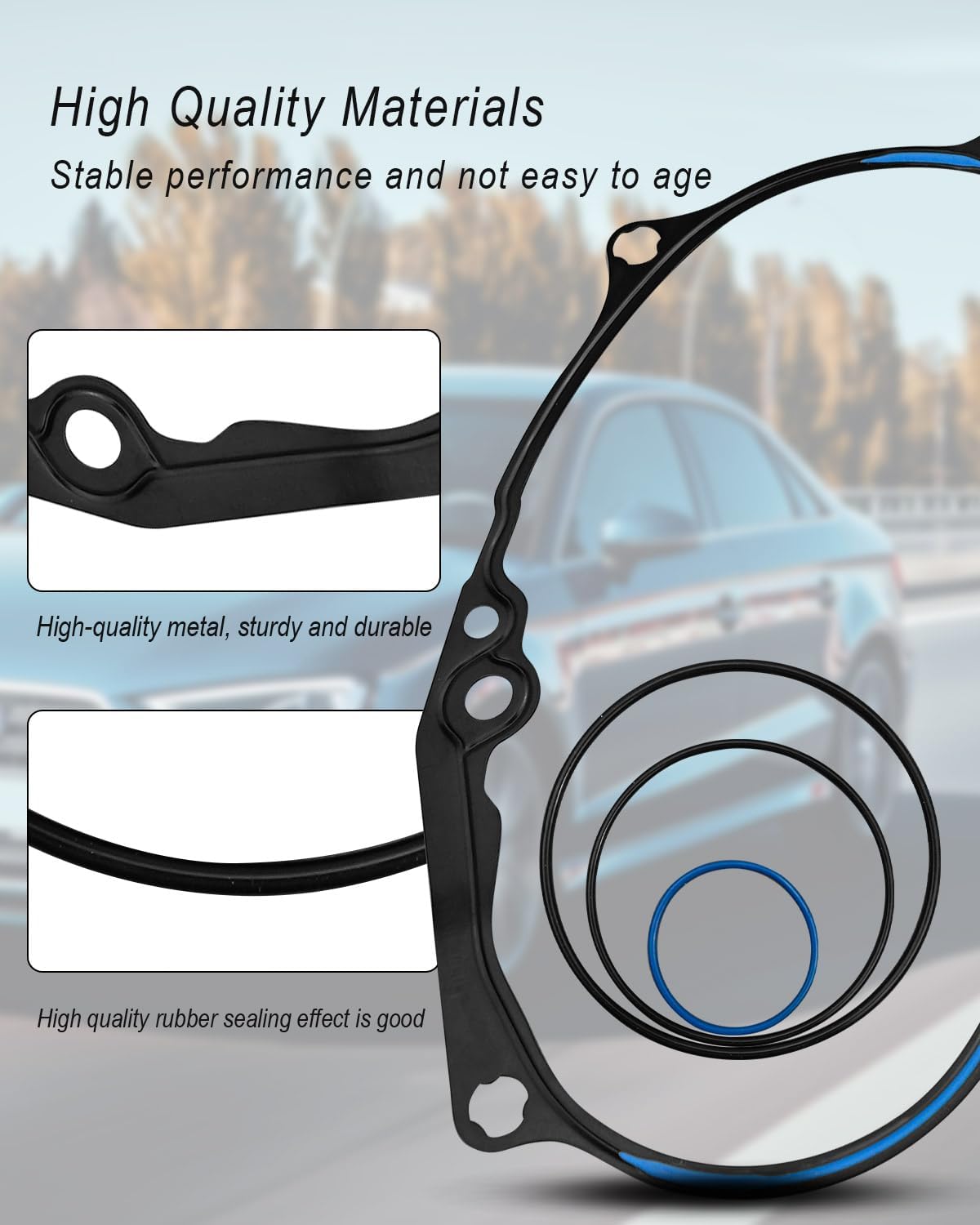 Timing Cover Rebuild Kit Fit for Volkwagen Jetta GTI GLI Passat Audi A3 A4 A6 TT Golf R S3 Replace 06F198107A 06D103121B, Cam Intake Camshaft Adjuster w/Sealing Oil Ring Gasket Set