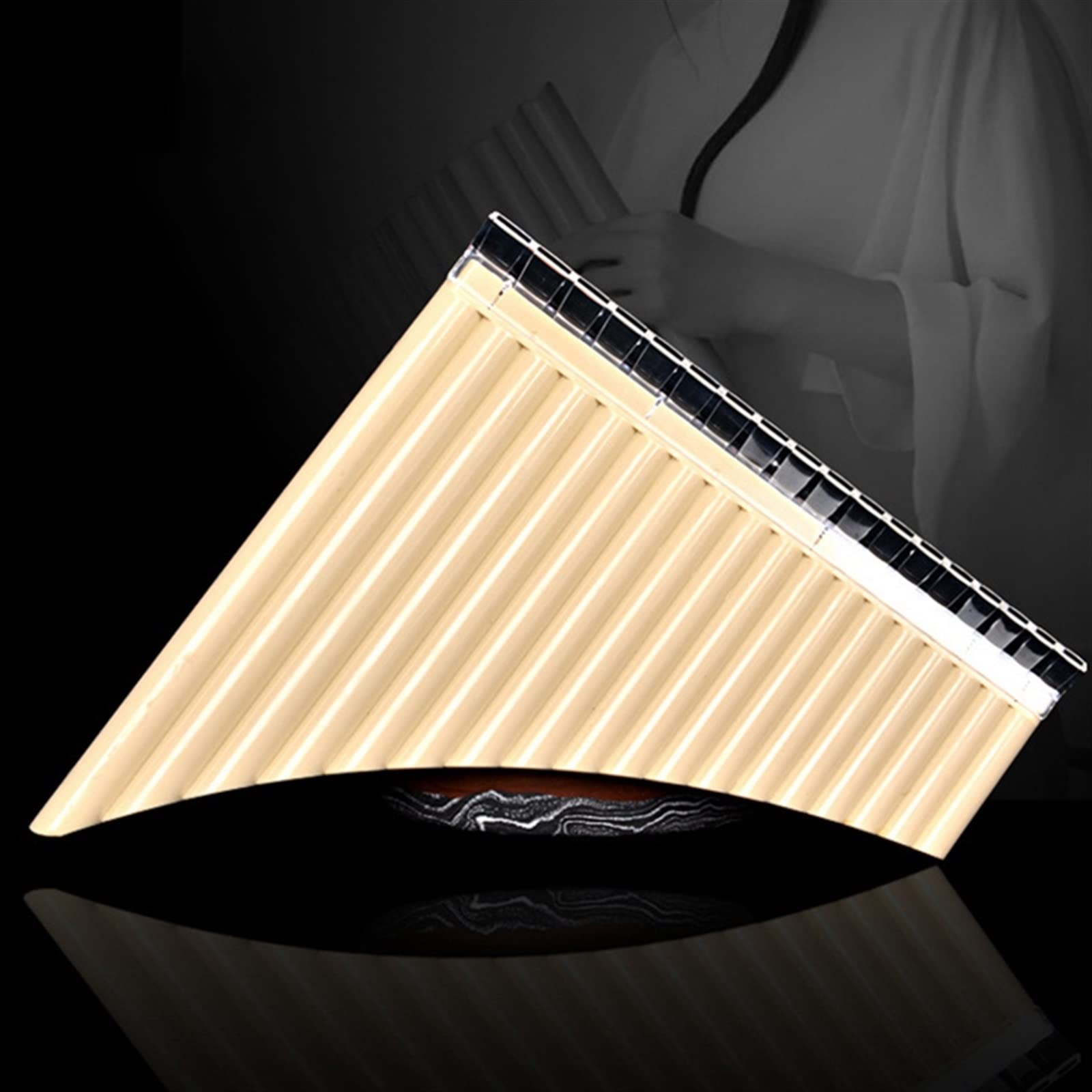 Zampoñas Pan Flute 18 Pipes Panpipe Resin para Estudiantes Instrumentos Musicales Instrumento De Viento De Madera