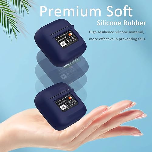 Miniatura 3 de Miimall Funda para JBL Tour Pro 2, funda para auriculares, pantalla táctil LCD visible, llavero antipérdida, funda protectora de silicona suave para