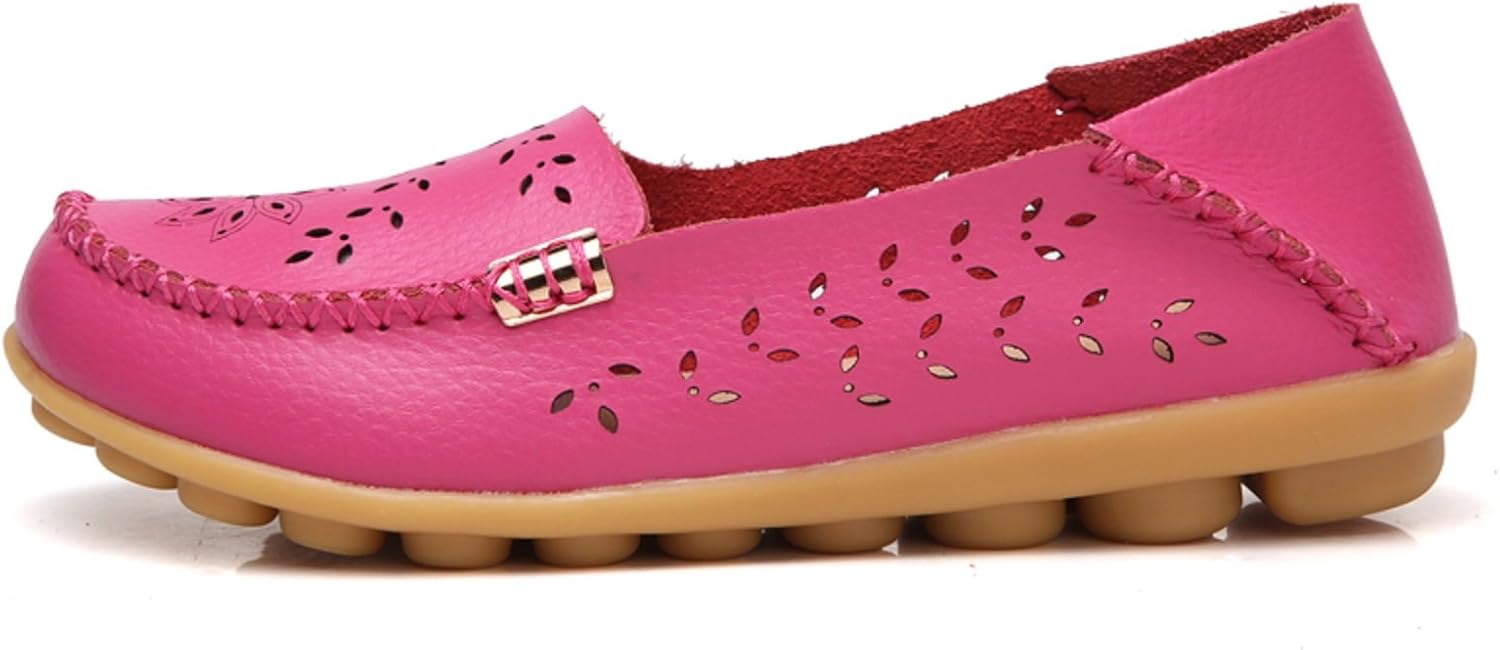 VenusCelia Women's Comfort Walking Boat Shoe 6 Hot Pink(cutout)