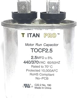 Packard TOCF2.5 Titan Pro Motor Run Capacitor 2.5 MFD 440/370V OVAL Capacitor
