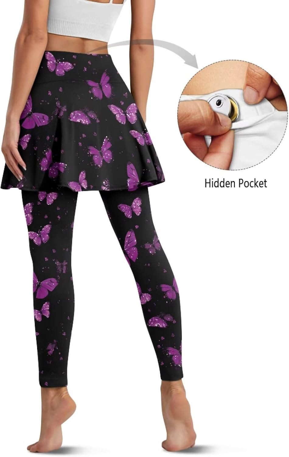 YEXIATODO Leggings Skirt for Girls Women Yoga Dress Pants with Pockets Athletic Skirts Breathable Tennis Golf Skort
