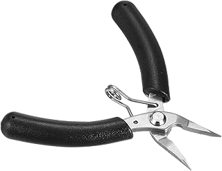 M METERXITY Needle Nose Plier - Stripping Tool Wire Cutter Mini Flat Cutting Pliers DIY Repair Hand Tools with Spring for Crafting Wire, Zip Tie (3.8 Inch, Black)