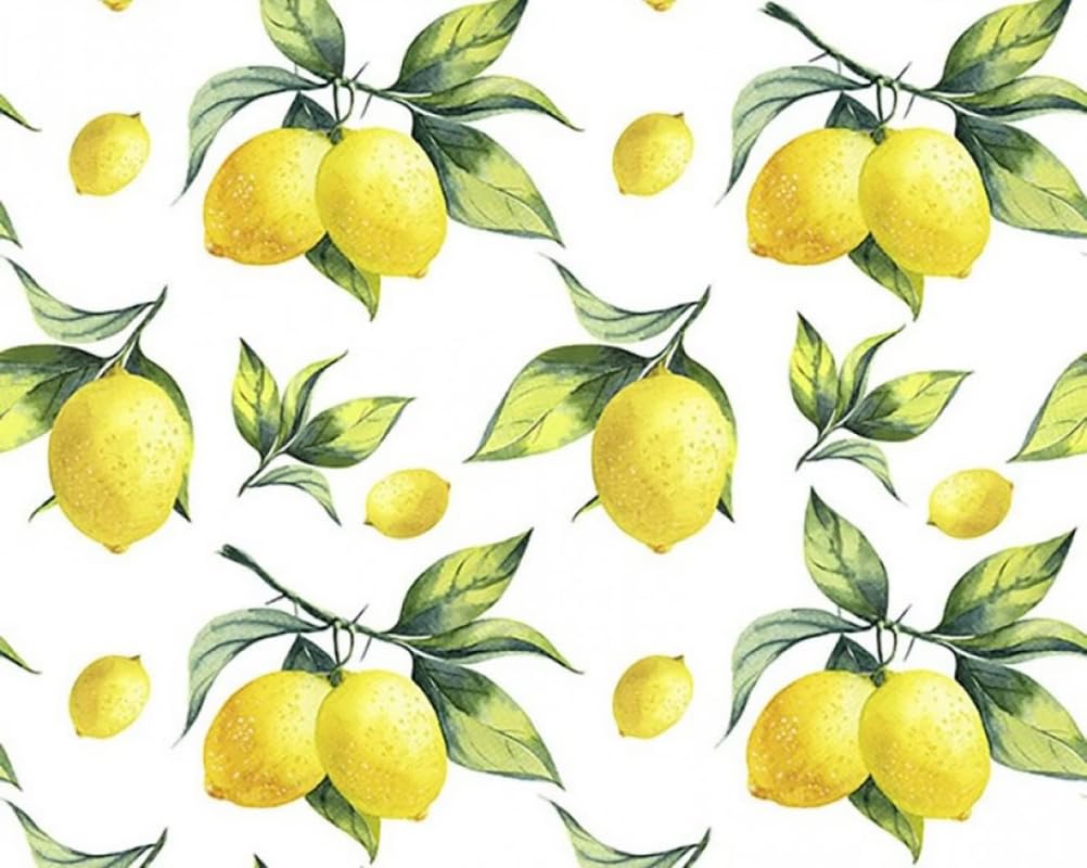 Little Johnny Yellow Lemon Craftsfabrics Lemon Digital Cotton Fabric - 100% Cotton, 115 Gsm Ideal For Crafts, Quilting And Dressmaking; Sold By Metre