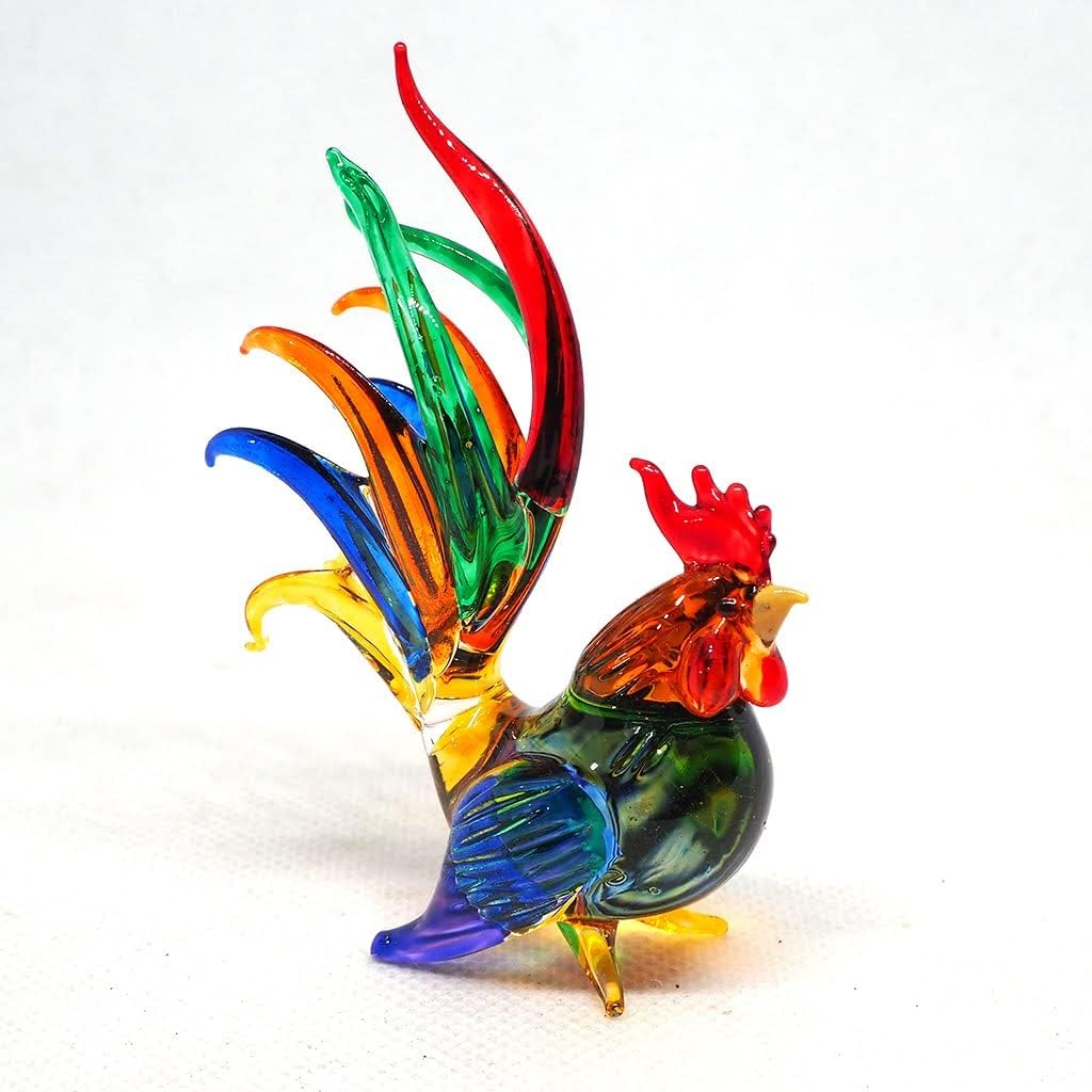 ZOOCRAFT Whimsical Glass Chicken Figurine - A Playful Accent for Farmhouse or Country-Inspired Décor image 3