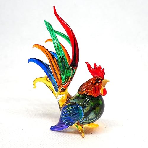 Miniatura 3 de ZOOCRAFT Figura de pollo de cristal caprichosa, un acento divertido para decoración inspirada en la granja o el país