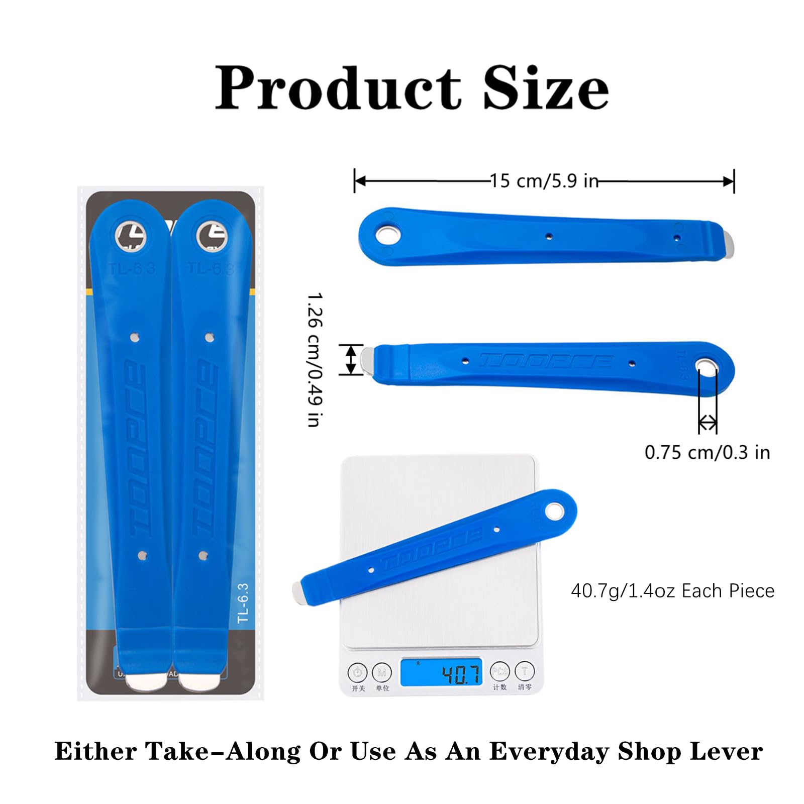 Zhouocea 2 PCS Steel-Core Tyre Levers Professional Bike Tire Levers Tyre Levers Premium Steel Bicycle Tire Levers for Bicycle Tire Removal(5.9 Inches) - Image 2