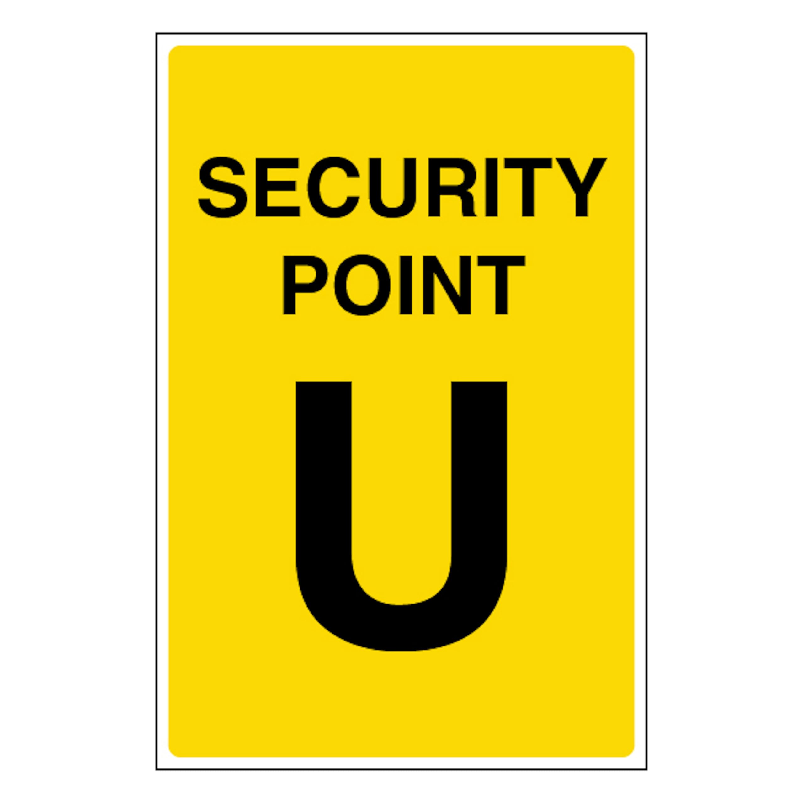 V Safety Security Point U 200 x 300mm - 2mm Rigid Plastic
