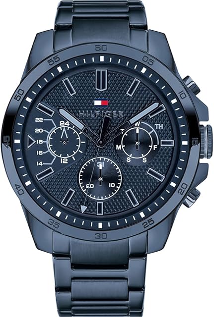 Tommy Hilfiger Analogue Multifunction Quartz Watch for Men with Blue Stainless Steel Bracelet - 1791560