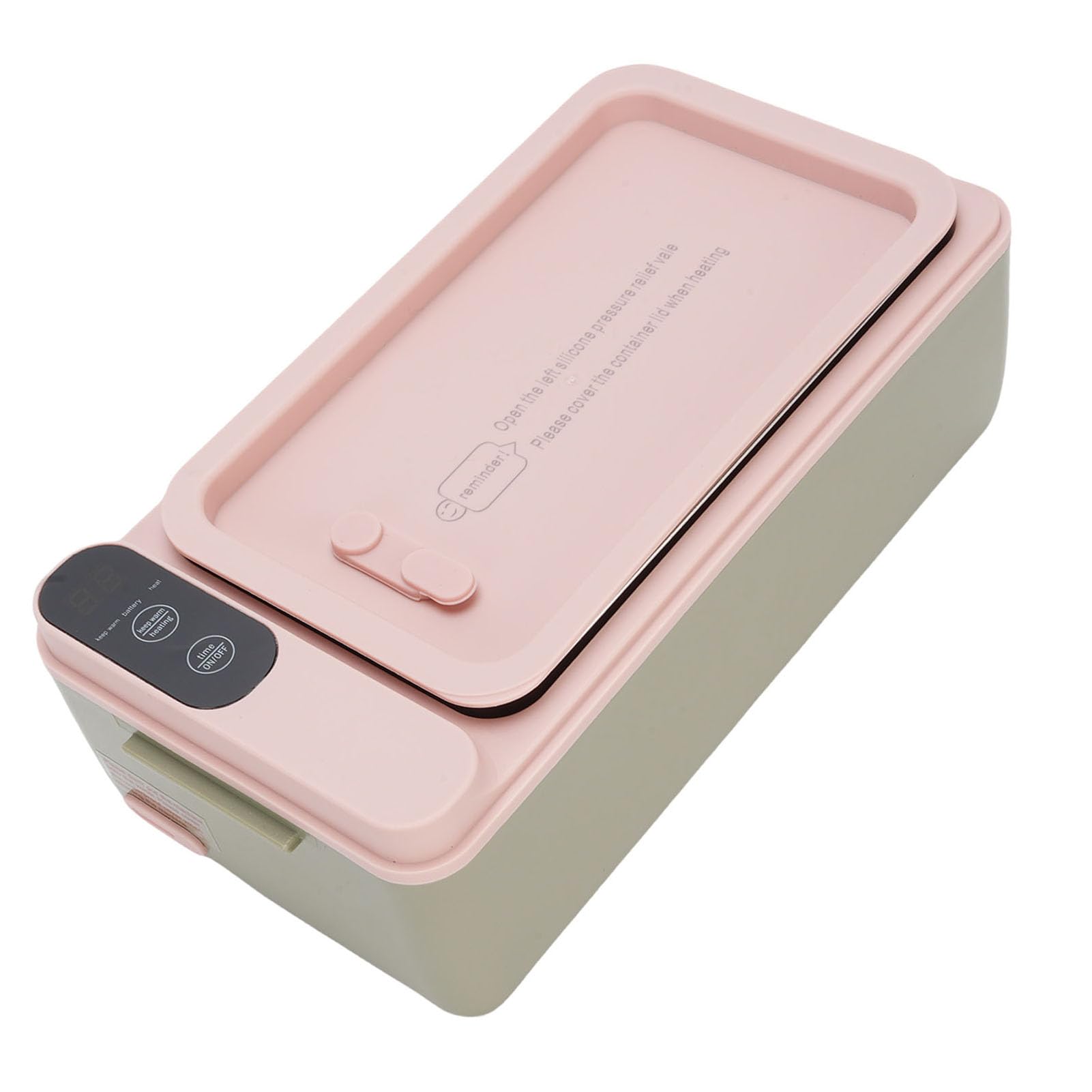 Kabellose Elektrische Lunchbox 40W, Warmhaltebox für Essen mit 1L 304 Edelstahl-Innenbehälter und Auslaufsicherer Design für Reisen, Arbeit, Outdoor (GREEN)