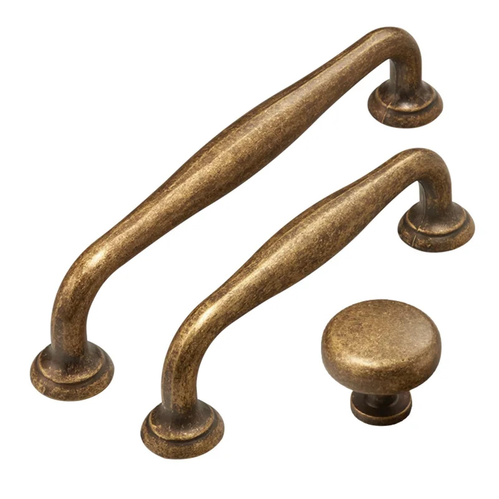 KDHCVKZ 1pcs Wardrobe Door Handles, Aged-Bronze Single-Hole Drawer Knobs Furniture Hardware(Antique 128mm)