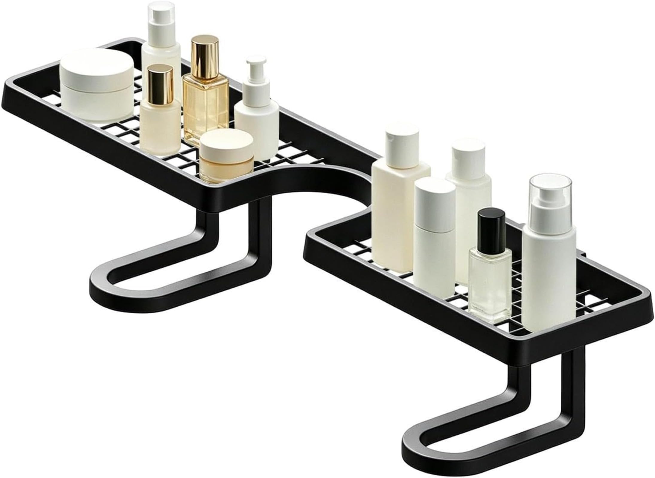 Faucet Storage Rack Kitchen And Bathroom Countertop Organizer (black)