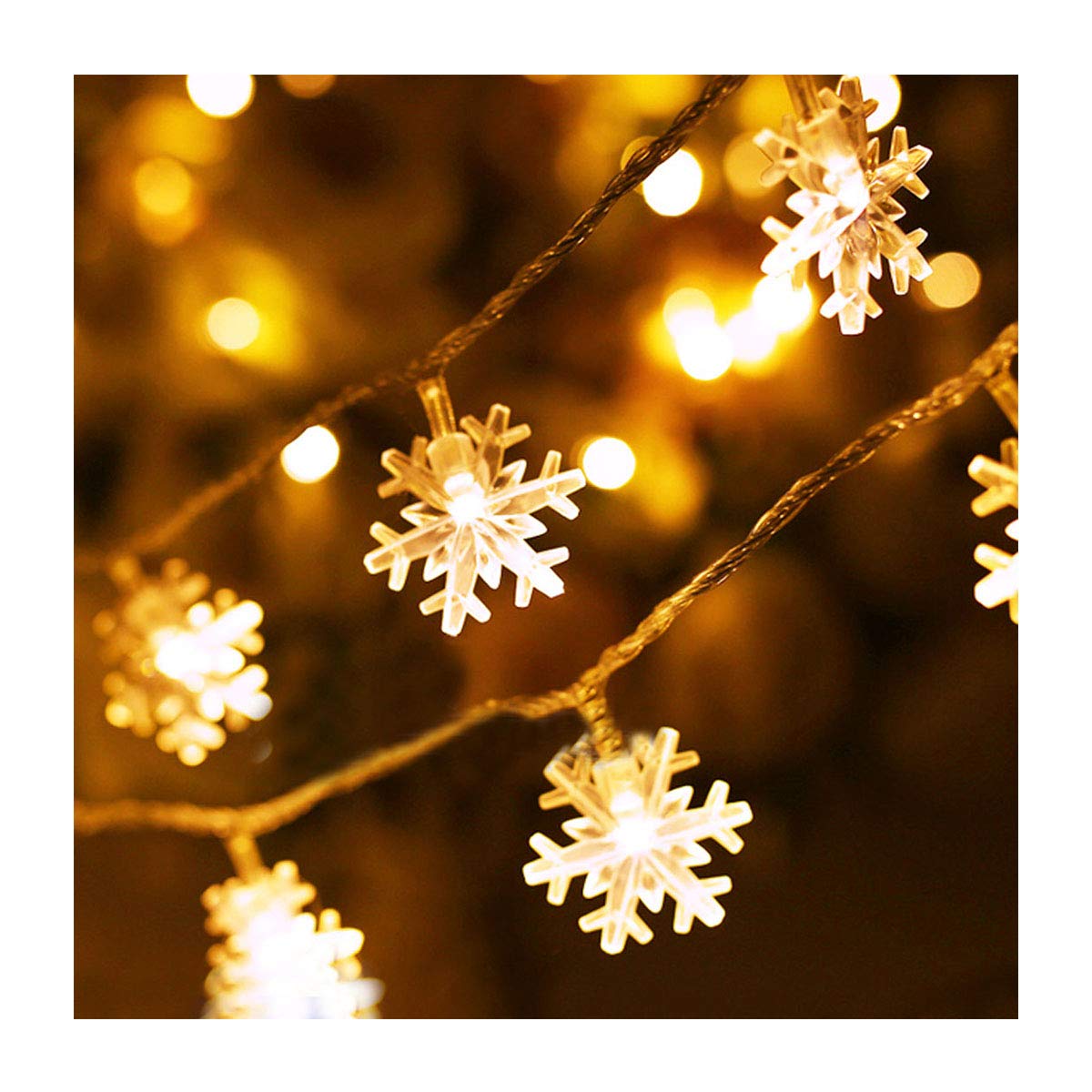 Millya 40 LED White Snowflake Battery Powered Indoor Fairy Lights String Light