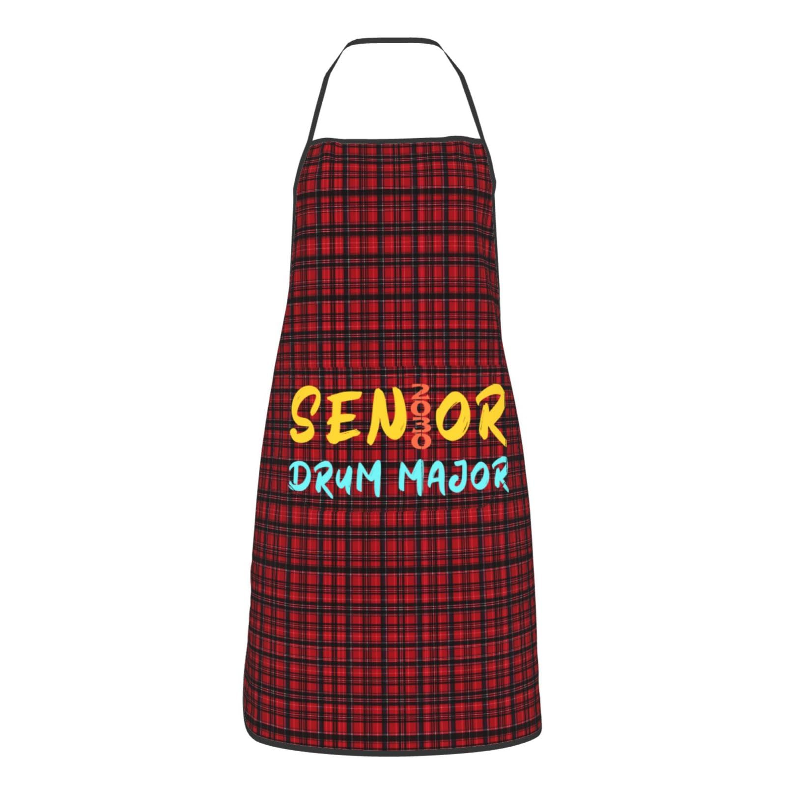nopicsn Senior 2030 Drum Major Apron for cooking with Pockets Women Men Kitchen Chef Funny Aprons